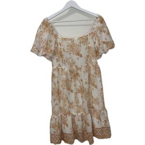 Blu Pepper Orange and White Floral Mini Dress